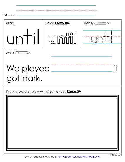 Worksheet 3: Until (Printable PDF Worksheet)
