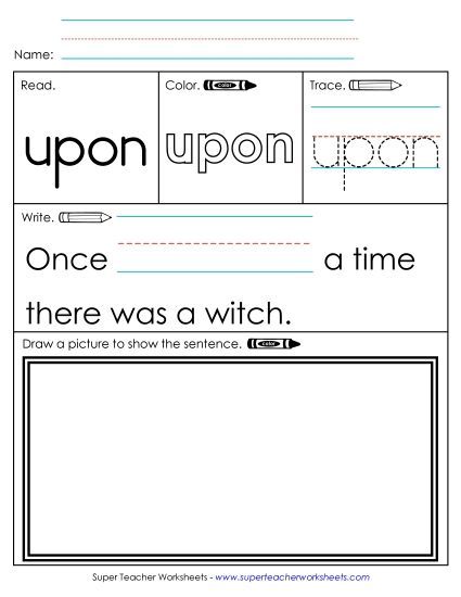 Worksheet 3: Upon (Printable PDF Worksheet)