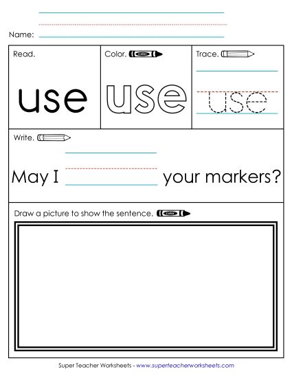 Worksheet 3: Use (Printable PDF Worksheet)