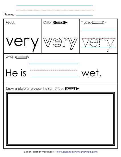 Worksheet 3: Very (Printable PDF Worksheet)