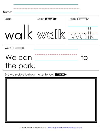 Worksheet 3: Walk (Printable PDF Worksheet)