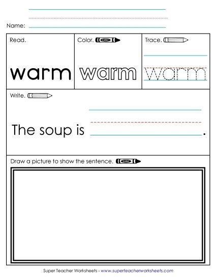 Worksheet 3: Warm (Printable PDF Worksheet)
