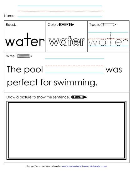 Worksheet 3: Water (Printable PDF Worksheet)