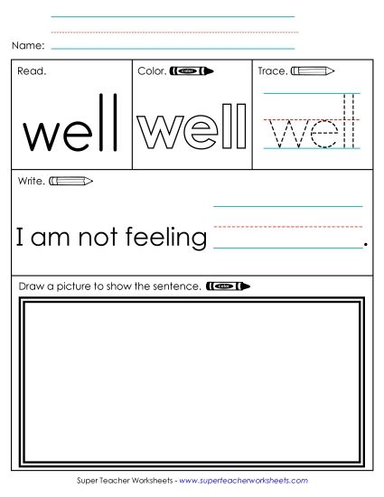 Worksheet 3: Well (Printable PDF Worksheet)
