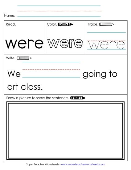 Worksheet 3: Were (Printable PDF Worksheet)