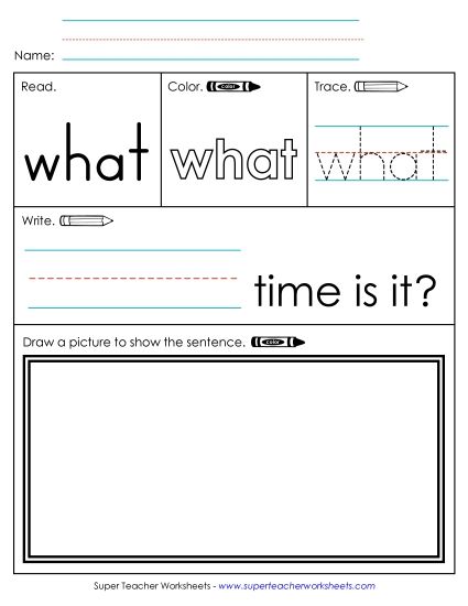 Worksheet 3: What (Printable PDF Worksheet)