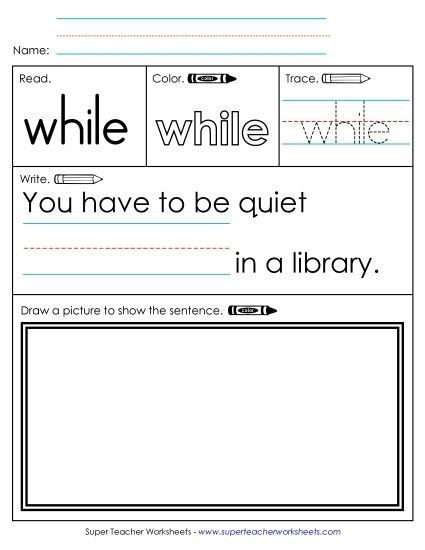 Worksheet 3: While (Printable PDF Worksheet)