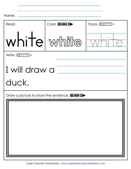 Worksheet 3: White (Printable PDF Worksheet)
