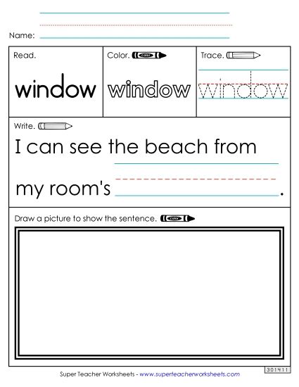 Worksheet 3: Window (Printable PDF Worksheet)