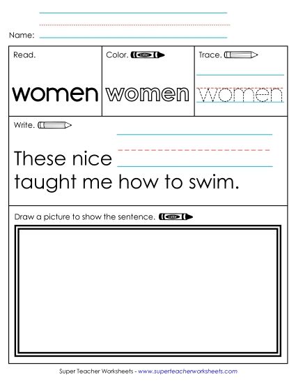 Worksheet 3: Women (Printable PDF Worksheet)