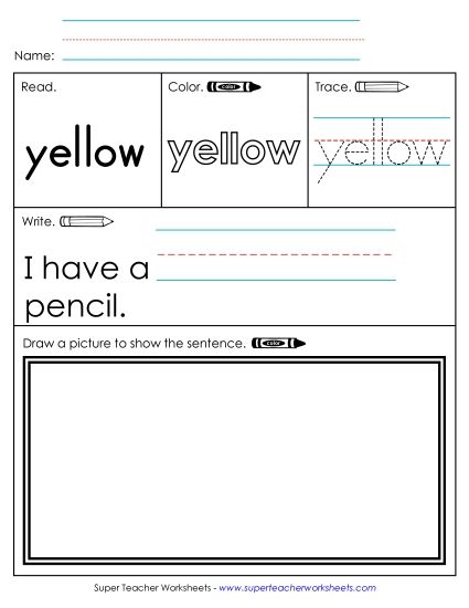 Worksheet 3: Yellow (Printable PDF Worksheet)