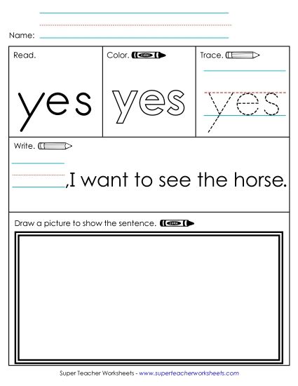Worksheet 3: Yes (Printable PDF Worksheet)