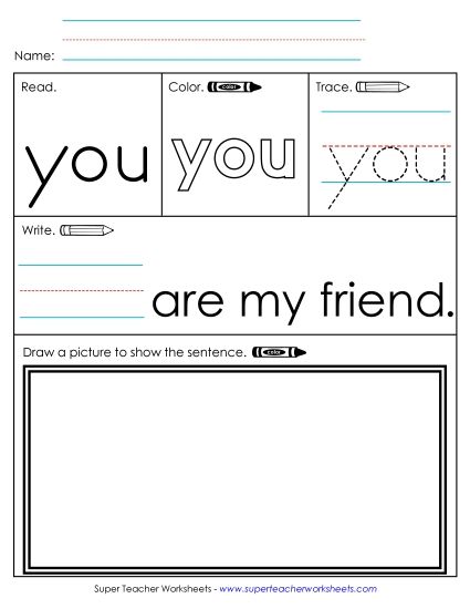 Worksheet 3: You (Printable PDF Worksheet)