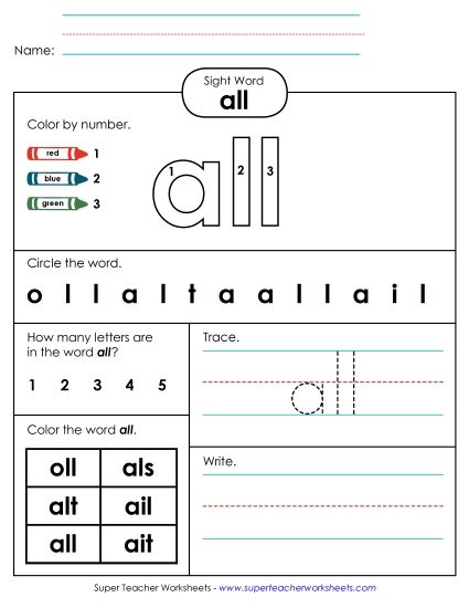 Worksheet 4: All (Printable PDF Worksheet)