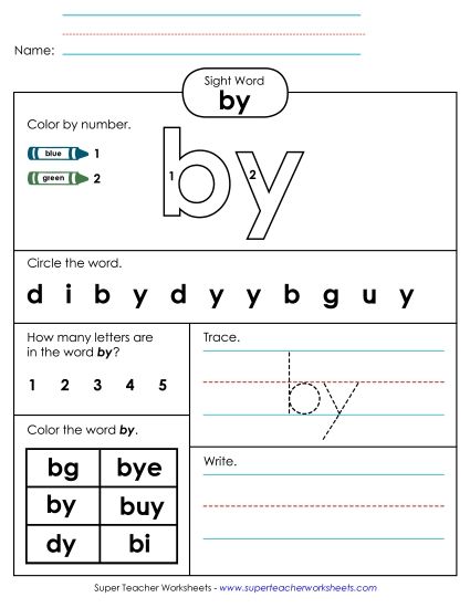 Worksheet 4: By (Printable PDF Worksheet)