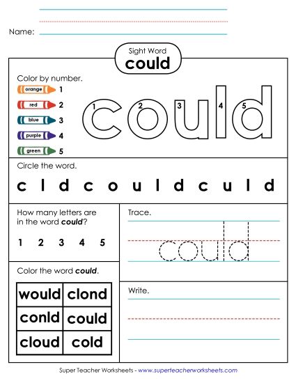 Worksheet 4: Could (Printable PDF Worksheet)