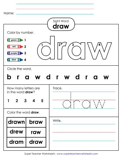 Worksheet 4: Draw (Printable PDF Worksheet)