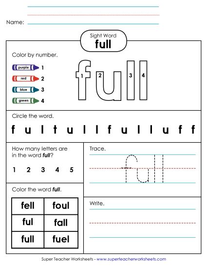 Worksheet 4: Full (Printable PDF Worksheet)