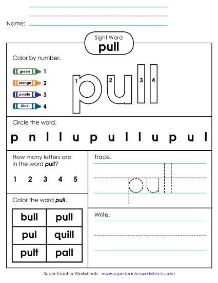Worksheet 4: Pull (Printable PDF Worksheet)
