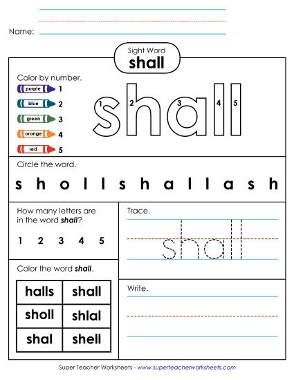 Worksheet 4: Shall (Printable PDF Worksheet)