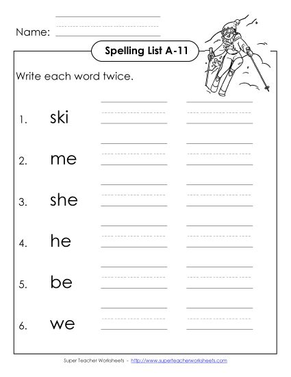 Worksheets - Write Twice (A-11) (Printable PDF Worksheet)