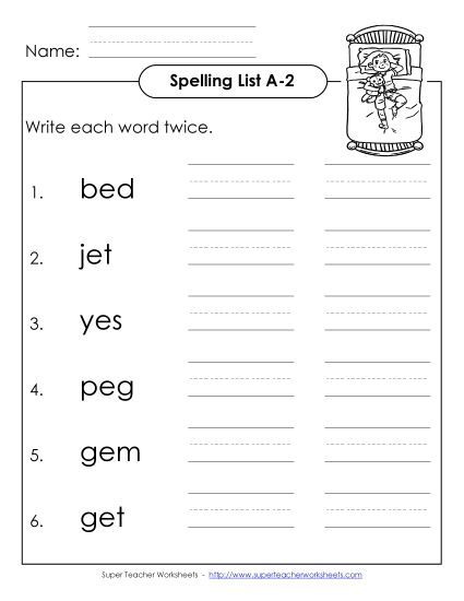 Worksheets - Write Twice (A-2) (Printable PDF Worksheet)