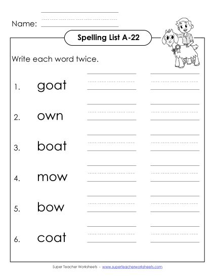 Worksheets - Write Twice (A-22) (Printable PDF Worksheet)