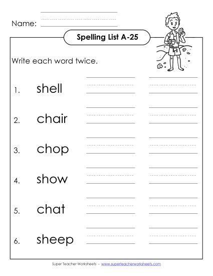 Worksheets - Write Twice (A-25) (Printable PDF Worksheet)
