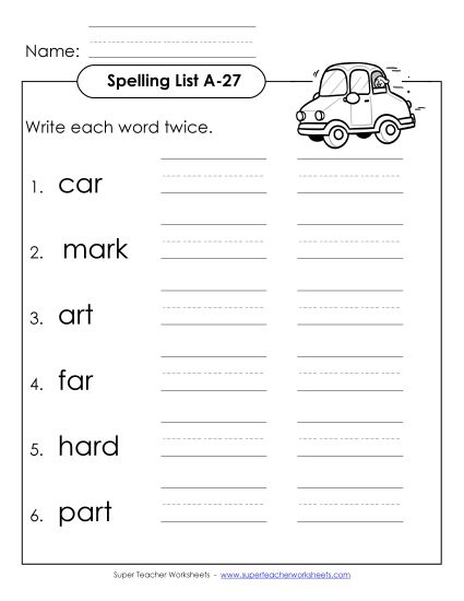 Worksheets - Write Twice (A-27) (Printable PDF Worksheet)