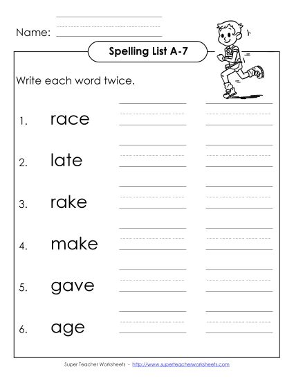 Worksheets - Write Twice (A-7) (Printable PDF Worksheet)
