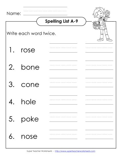 Worksheets - Write Twice (A-9) (Printable PDF Worksheet)