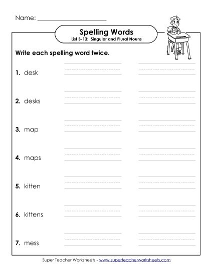 Worksheets - Write Twice (B-13) (Printable PDF Worksheet)