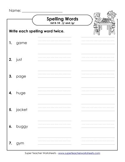 Worksheets - Write Twice (B-14) (Printable PDF Worksheet)