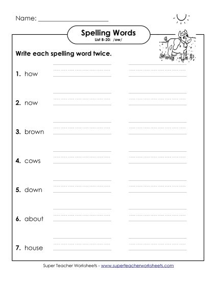 Worksheets - Write Twice (B-20) (Printable PDF Worksheet)