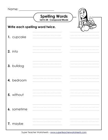 Worksheets - Write Twice (B-24) (Printable PDF Worksheet)