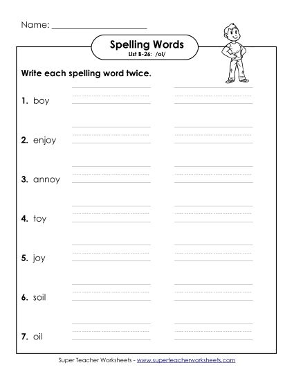 Worksheets - Write Twice (B-26) (Printable PDF Worksheet)