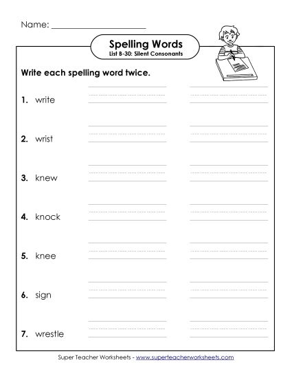 Worksheets - Write Twice (B-30) (Printable PDF Worksheet)