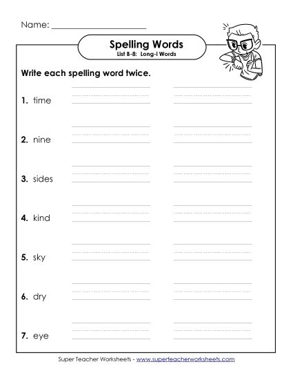 Worksheets - Write Twice (B-8) (Printable PDF Worksheet)