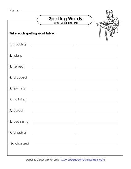 Worksheets - Write Twice (C-12) (Printable PDF Worksheet)