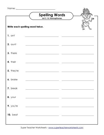 Worksheets - Write Twice (C-13) (Printable PDF Worksheet)