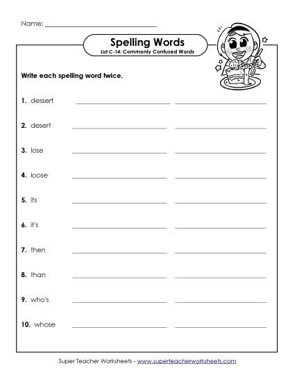 Worksheets - Write Twice (C-14) (Printable PDF Worksheet)