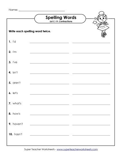 Worksheets - Write Twice (C-19) (Printable PDF Worksheet)