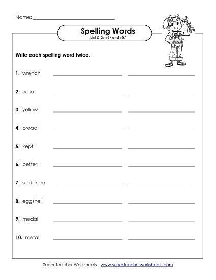 Worksheets - Write Twice (C-2) (Printable PDF Worksheet)