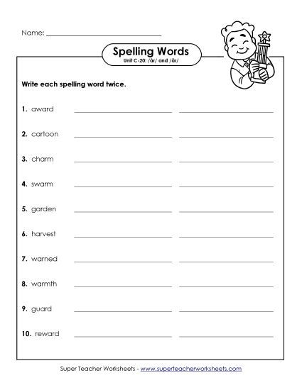 Worksheets - Write Twice (C-20) (Printable PDF Worksheet)