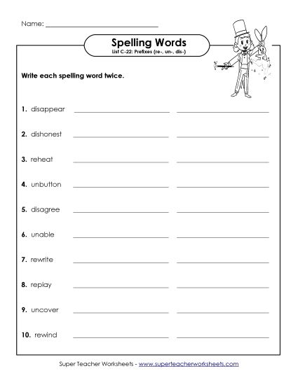 Worksheets - Write Twice (C-22) (Printable PDF Worksheet)