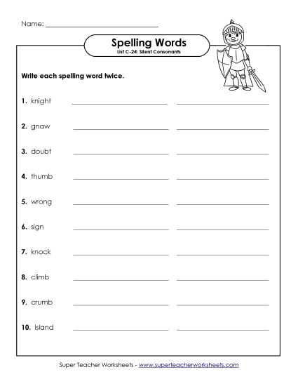 Worksheets - Write Twice (C-24) (Printable PDF Worksheet)
