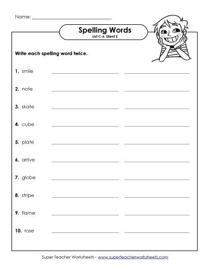 Worksheets - Write Twice (C-6) (Printable PDF Worksheet)