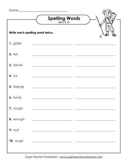 Worksheets - Write Twice (C-9) (Printable PDF Worksheet)