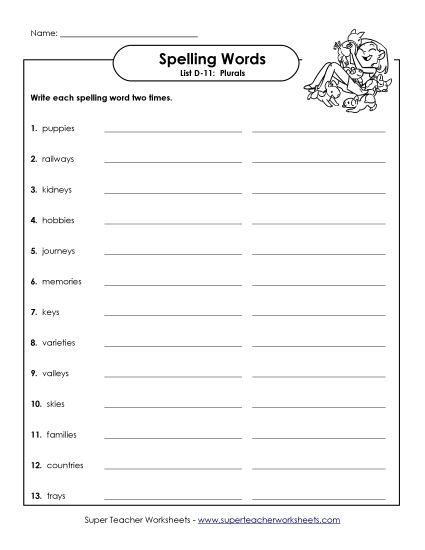 Worksheets - Write Twice (D-11) (Printable PDF Worksheet)