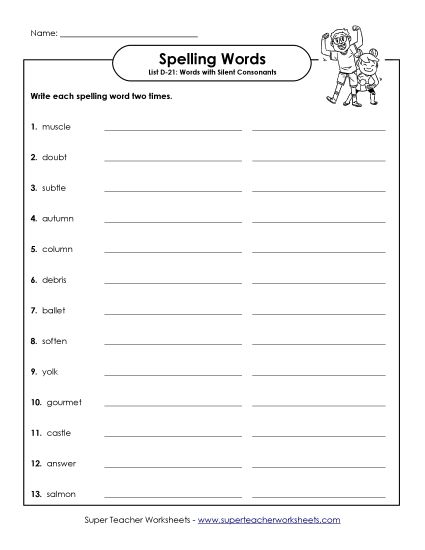Worksheets - Write Twice (D-21) (Printable PDF Worksheet)